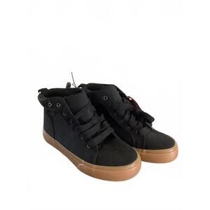 Wonder Nation Black High-Top Sneakers with Gum Sole, Size 1